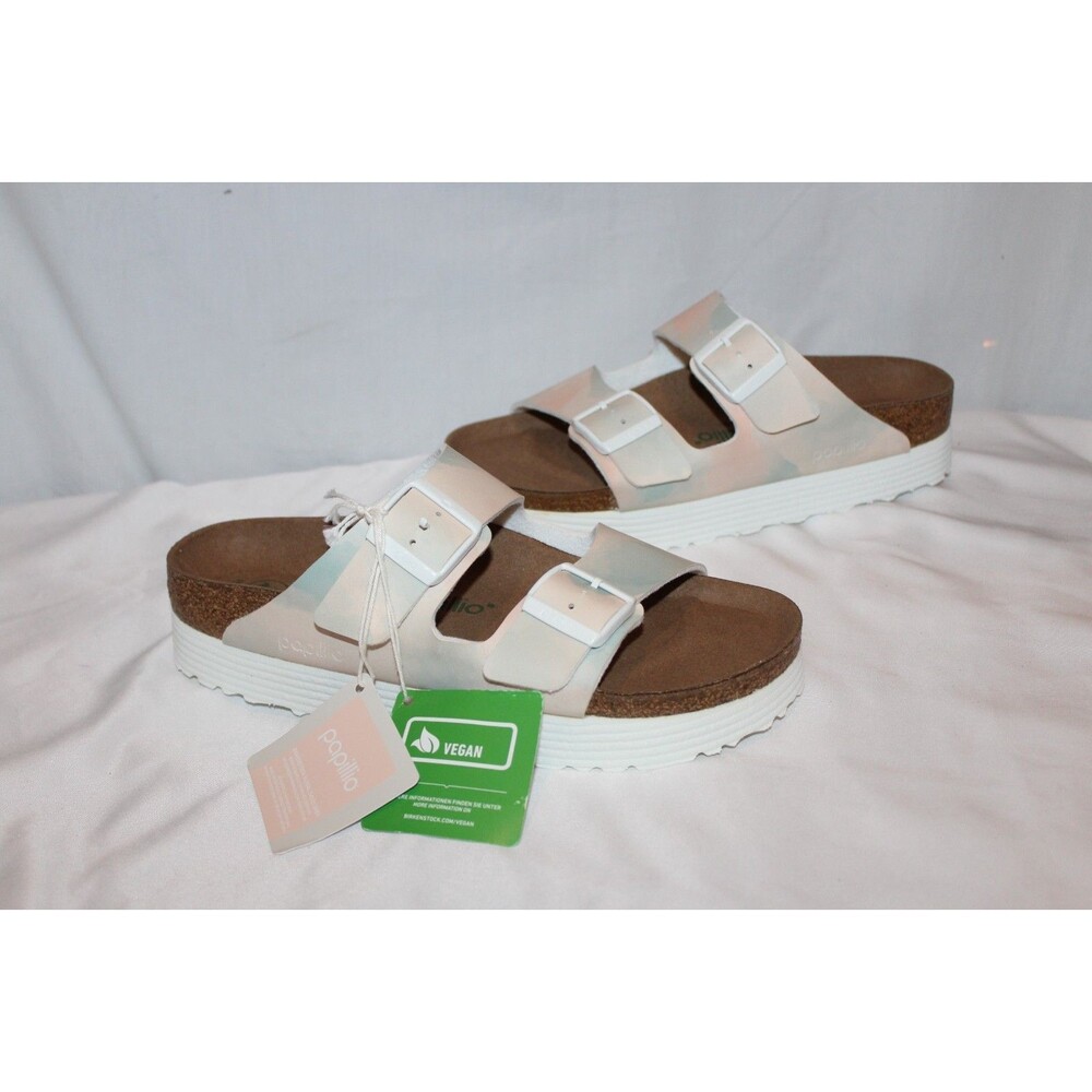 Birkenstock Women Papillio Arizona Vegan Platform Sandals Watercolor EU 40 N